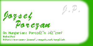 jozsef porczan business card